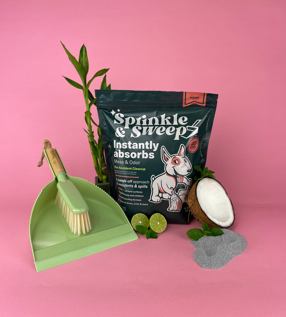 Introducing Sprinkle & Sweep: The Modern Pet Accident Cleaning Solution You've Been Yearning For.